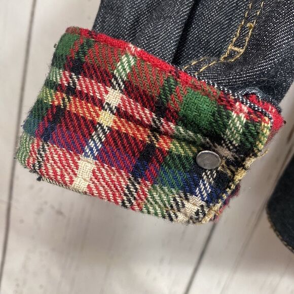 Coldwater Creek Plaid Lined Denim Jacket Womens S Preppy Classic Fall Layering - Picture 7 of 12